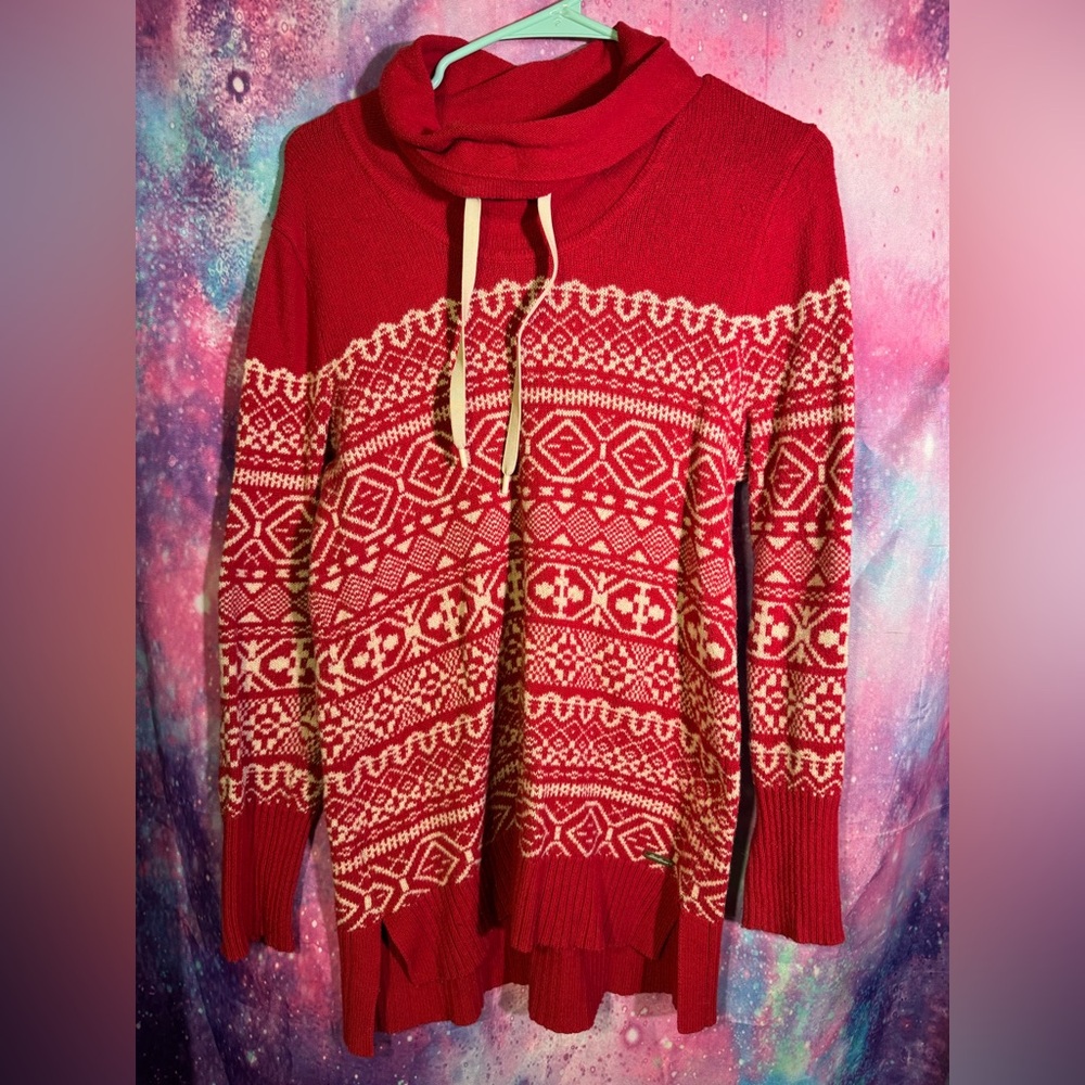 Red Patterned Women's Sweater